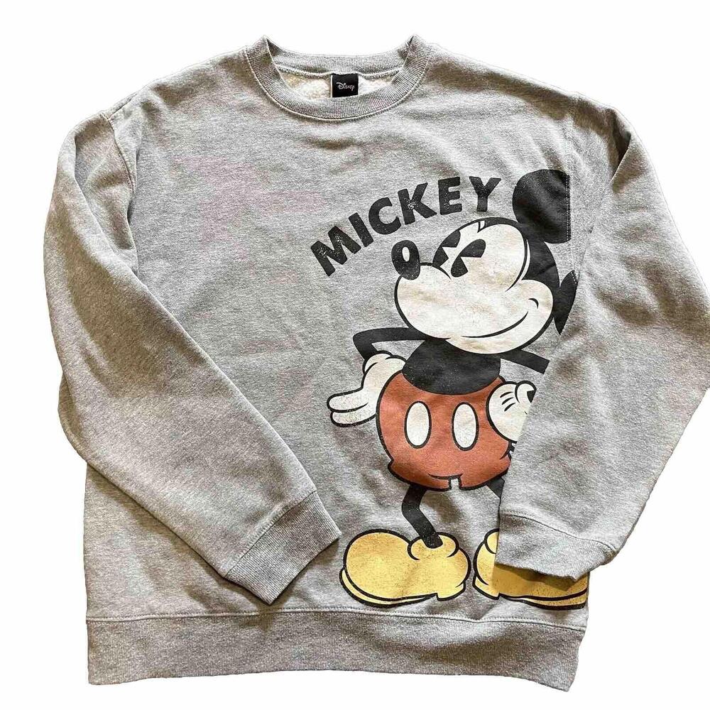 Disney Mickey Mouse Walt Disney World Gray Sweater Size Small Vintage USA